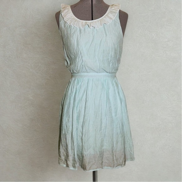 Ark & Co Dresses & Skirts - Ark & Co Babydoll Fairy Coquette Dress Chiffon Sheen Cutout Back Mini Sky Blue S